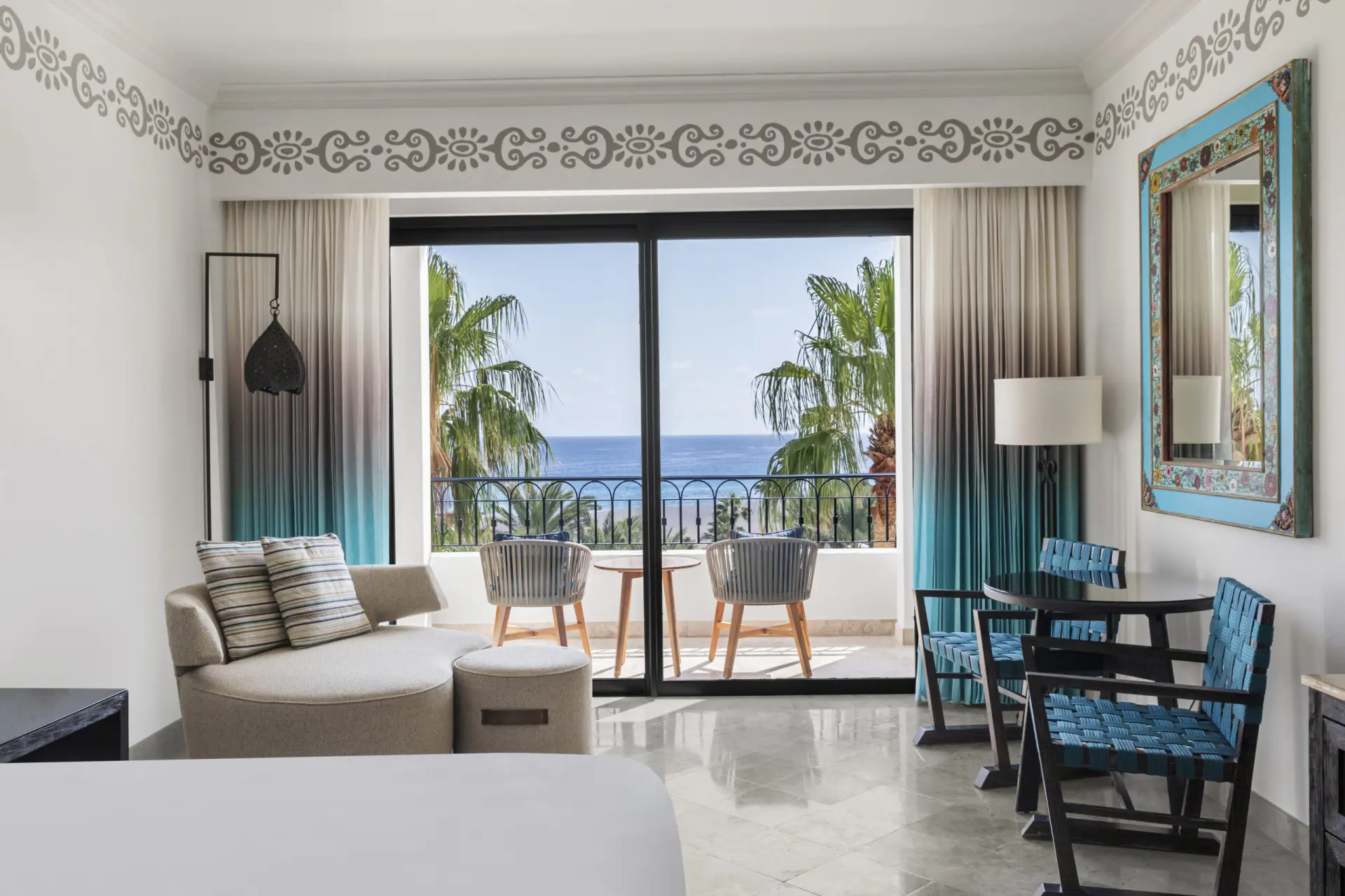 picture of living area in a room with sea view balcony
